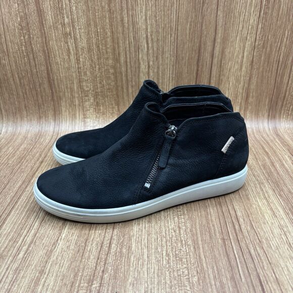 Ecco Soft 7 Side Zip Bootie Black Sneaker Women’s Size 8 Boots - Picture 4 of 8